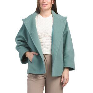 ICONS BY CINZIA ROCCA Winter Green Wool Blend Short Coat